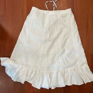 Liz Claiborne white linen fully lined below knee skirt